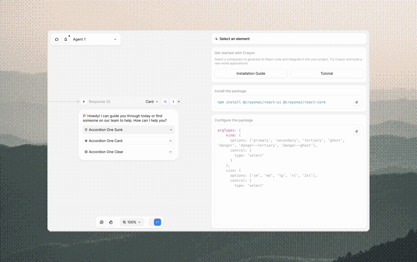 Full-screen code mode
