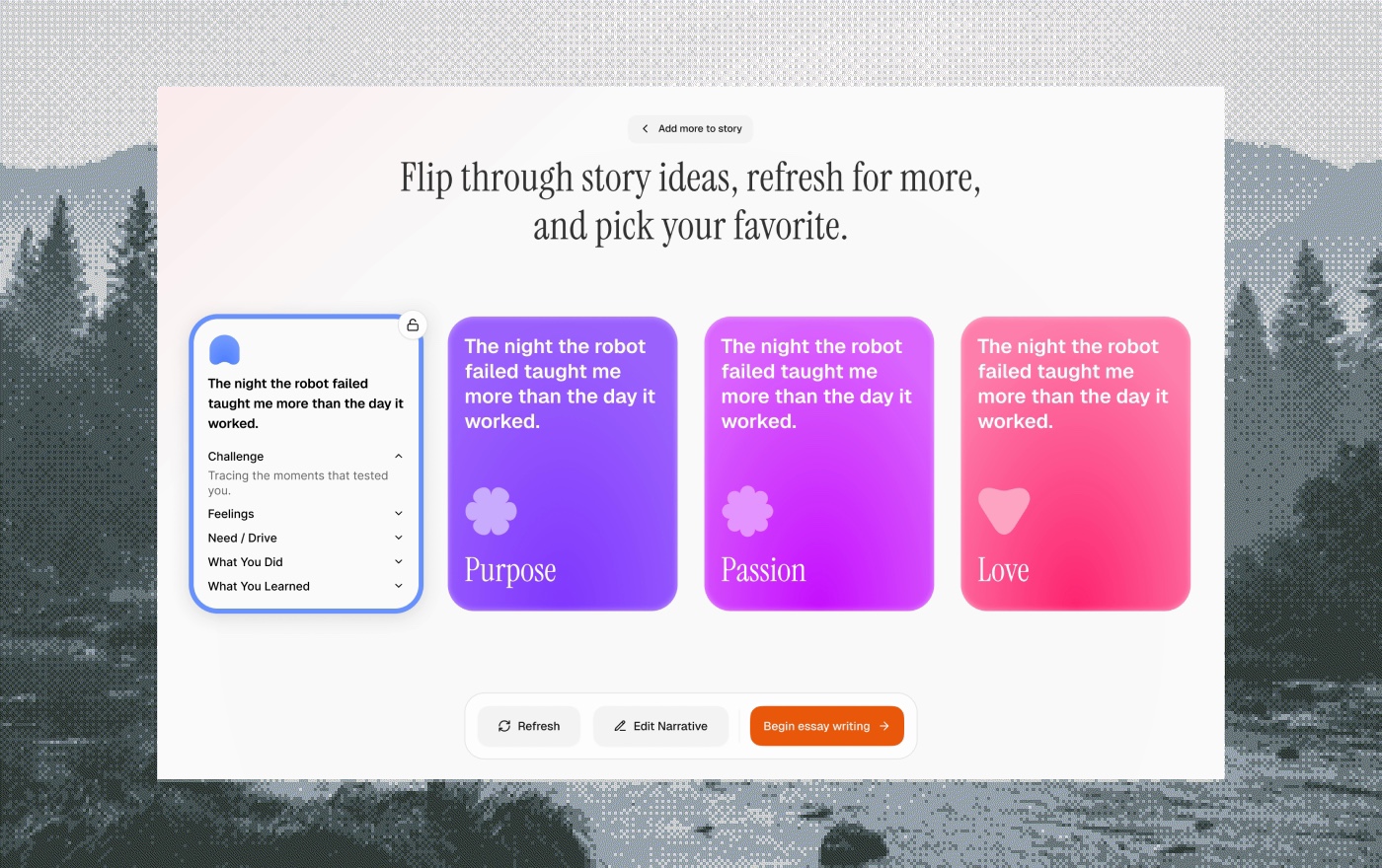 Drill down on a narrative