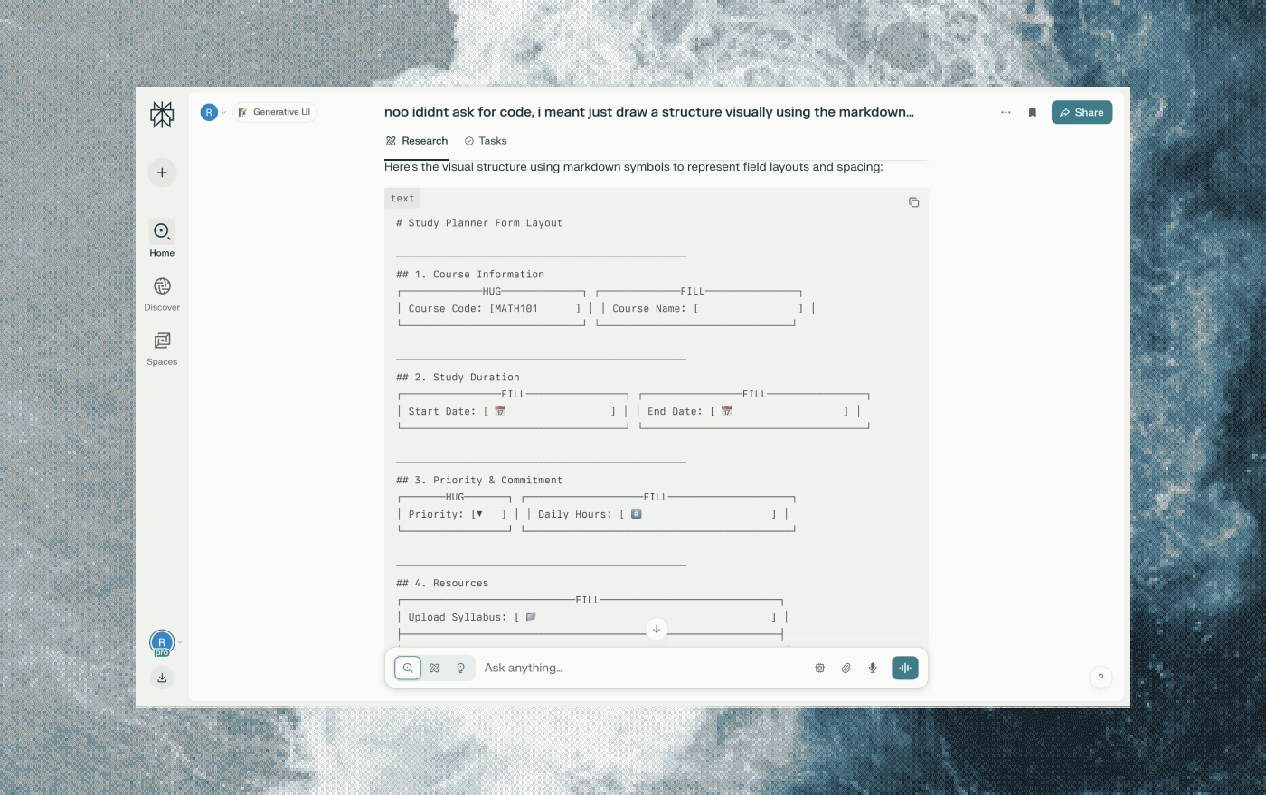 UX & layout rules for the agent